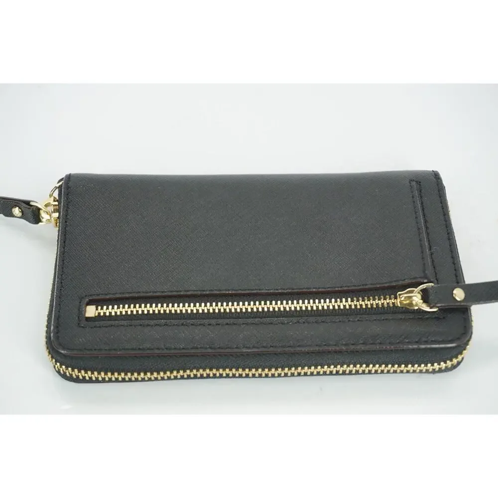kate spade new york black Leather Cobble Hill Lacey Continental Zip Wallet $148